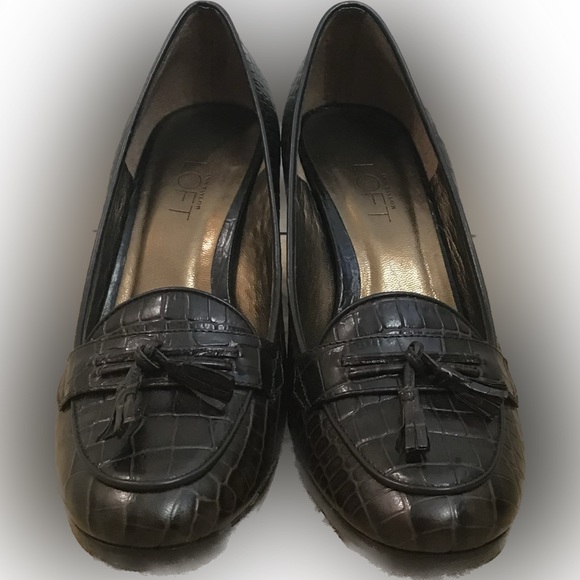 LOFT Shoes - LOFT Crocodile High Heeled Loafer Style Shoes NWOT